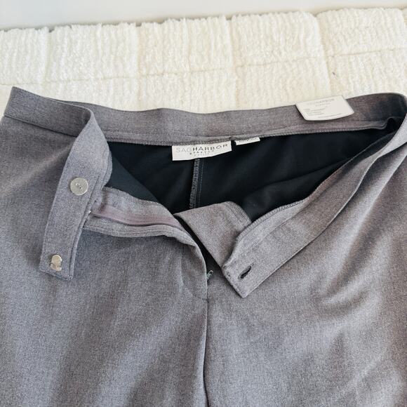 NWT Sag Harbor Woman’s Stretch Petite Size 14P Hunter Gray Dress Pants Career - Picture 8 of 8